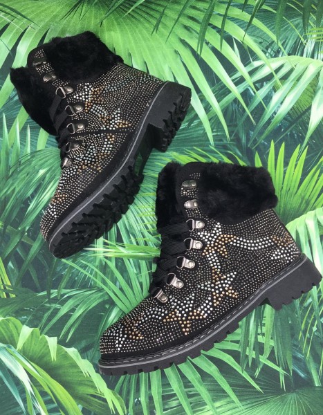 Glitzer Fellstiefel
